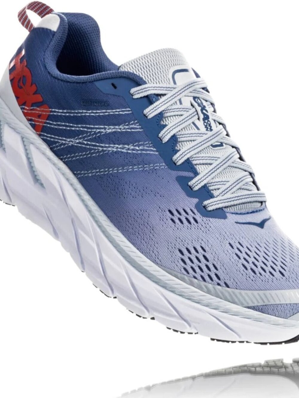Hoka One One Womens Clifton 6 1102873 PAMB Blue Gray Running Shoes Size 9 .